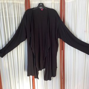 VINCE CAMUTO Womens Size 3X Black Cardigan Sweater Open Front Tunic Top